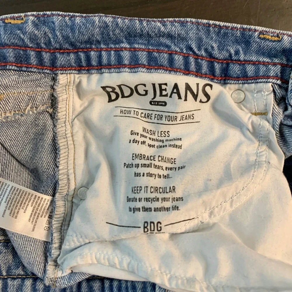 BDG Urban Outfitters Mens Relaxed Baggie Leg Jeans 34x32 (34x29)‎ Blue Denim